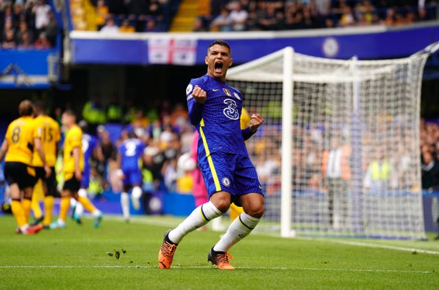 2-66761063 Thiago Silva's goal for Chelsea against Wolverhampton Wanderers last season is about to be ruled offside by VAR (Adam Davy/PA)