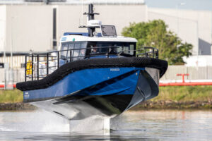 Zero emissions hydrofoil ‘flying’ workboat launched