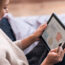 A woman shopping online
