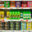 Variety of soft drinks on supermarket shelves