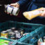 Donations at a food bank