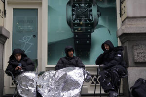 Father and son collectors queue overnight for limited edition watch