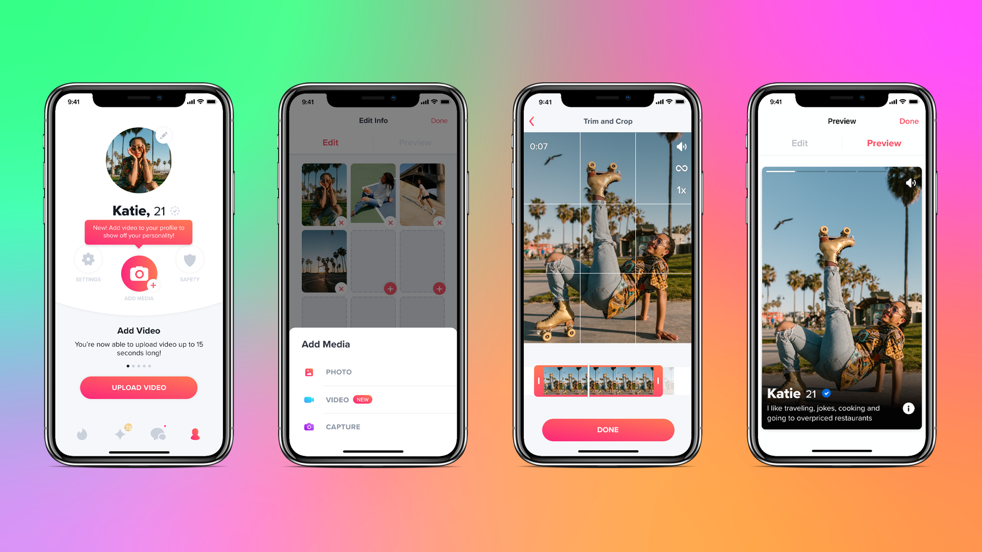 0915d48f-91fe-47dd-b2de-2bff3773faa1 Tinder's update allows users to add videos to their profile