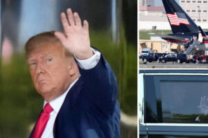 Donald Trump arrives in New York ahead of arraignment