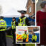 Police at the scene at Nicola Sturgeon's home today