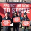 Paul Nowak, second left, on picket line