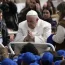 Pope Francis meets children at the end of his weekly general audience in St Peter’s Square, at the Vatican, on Wednesday March 29 2023