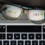 The logo of internet auction site eBay reflected in a pair of glasses