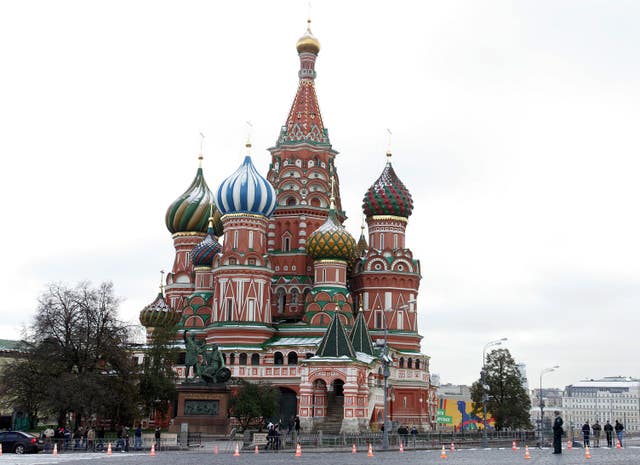 2-5763763 St Basil’s Cathedral in Red Square in Moscow (Owen Humphreys/PA)