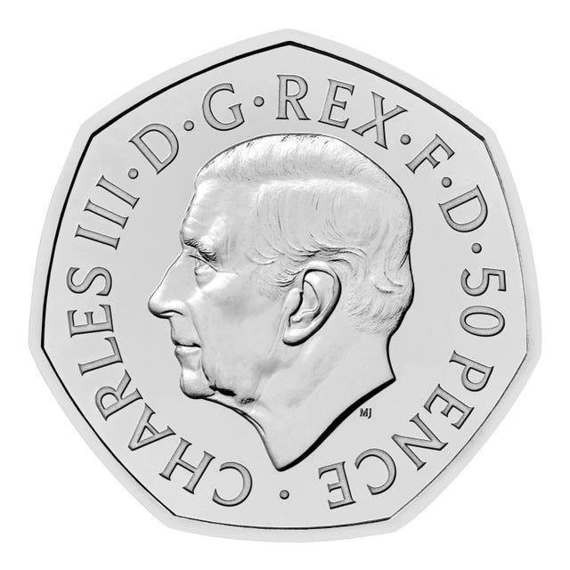 2-70151375 A new 50p coin featuring the portrait of King Charles III, with the reverse, or “tails” side of the coin, commemorating the life and legacy of Queen Elizabeth II will appear in circulation in post offices around the UK