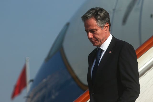 3195ae5c399b4653905baad192275a04 US secretary of state Antony Blinken arrives in Beijing