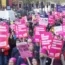 UCU protesters march along Euston Road