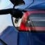 An electric car being charged