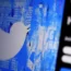 The Twitter splash page is seen on a digital device on April 25, 2022