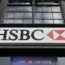 HSBC sign on bank branch in London