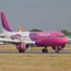 A Wizz Air plane at Luton Airport