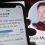 General view of twitter poll result, displayed on a mobile phone in London