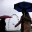 London commuters in the rain