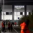 Striking workers outside the Amazon fulfilment centre in Coventry