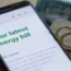 An energy bill on a phone