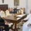 Ukraine Prime Minister Denys Shmyhal, left, meets Pope Francis at The Vatican