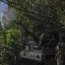 Ukrainian soldiers fire at the Russian air target