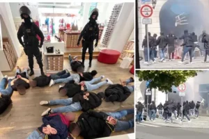 ‘They were throwing flares and firecrackers’: West Ham fans attacked in Prague bar by hooded Italians as arrests made