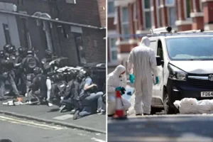 Anti-terror cops swarm Nottingham after two people stabbed to death and three more mowed down with van