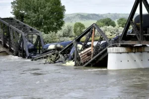 Clean-up begins after train with hazardous load falls into Yellowstone River