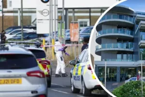 Man arrested for attempted murder after two stabbed around Surbiton hotel as witness claim bandaged man ‘led away’