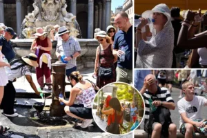Europe’s Cerberus heatwave claims first life as worker dies in 40C heat and British tourist faints at Colosseum
