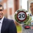 Tories are targetting 20mph zones after Rishi Sunak said he is on the side of drivers who are against Sadiq Khan's ULEZ and low-traffic neighbourhoods across Britain