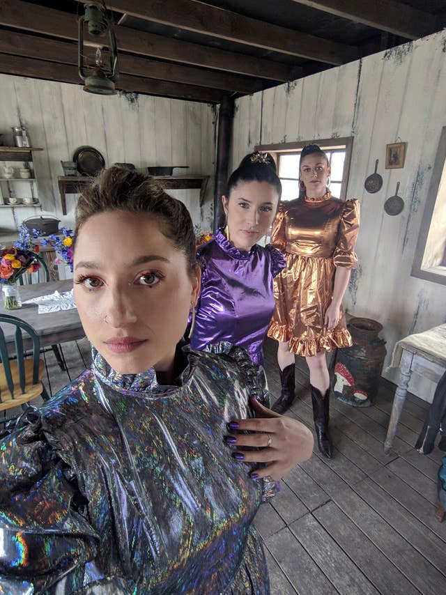 6f68b55c0ded44f1a0eb084d5ac70f4b Rikki Gotthelf, Laura Macshane and Zoe Cohen dressed for the wedding in Austin, Texas