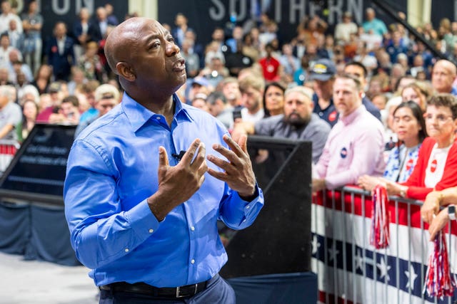 716430d58ea74dd09209a93fb933da93 Republican presidential candidate Tim Scott delivers his speech announcing his candidacy for president of the United States on the campus of Charleston Southern University in North Charleston, South Carolina