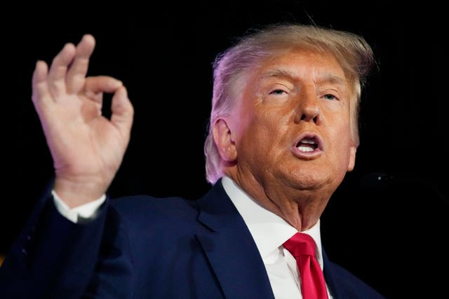 9caf850c92014e61b43643e7380b45eb Former president Donald Trump speaks at a campaign event in Las Vegas