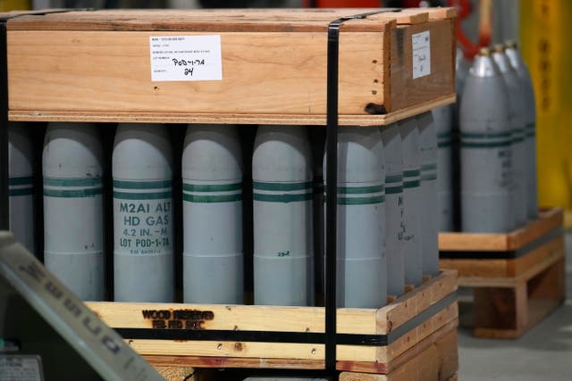 f4d8da88bdb34bfdb89395509bbf86db Canisters of mustard gas, which are part of the United States’ chemical weapons stockpile, await destruction