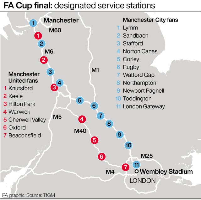 2-72437068 FA Cup final: designated service stations
