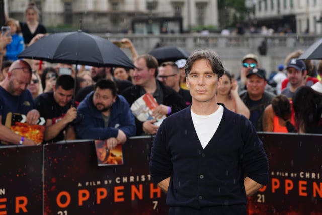 2-72973540 Cillian Murphy arrives for the photo call for Oppenheimer at Trafalgar Square in London