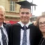 Jack Ritchie (centre) at his graduation with his parents Charles and Liz Ritchie