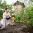 Designer Jihae Hwang in her Korean-inspired garden, A Letter From a Million Years Past, during the RHS Chelsea Flower Show press day at the Royal Hospital Chelsea, London