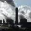 A smoggy cityscape