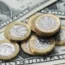 Pound coins and dollar bills