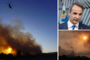 ‘Difficult days ahead’: Greek PM warns as temperatures on fire-ravaged islands set to soar even higher