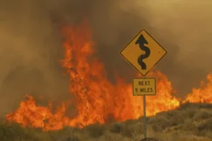 Crews battle ‘fire whirls’ as part of California blaze in Mojave Desert
