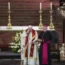 Pope Francis, with Lisbon's Patriarch, Cardinal Manuel Clemente, right, Archbishop Diego Ravelli, second from right, President of the Portuguese Conference of Bishops José Ornelas Carvalho, left