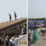 The train was derailed near the town of Nawabshah.