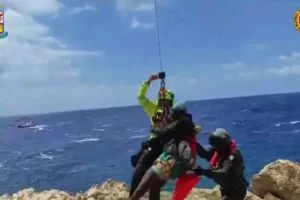 Two dead and more than 30 missing after migrant boats capsize south of Italian island