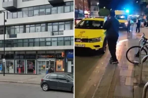 Man knifed to death on busy North London road just yards from Finchley Central as police hunt attacker