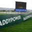 A Paddy Power sign on a rac course at Cheltenham