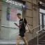 A man walks past a currency exchange in Moscow